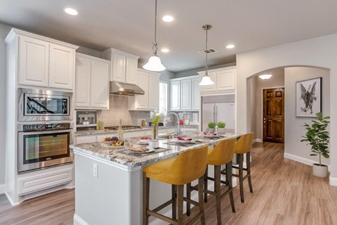 Cottages at the Realm Model Kitchen with Island